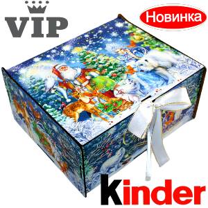 Сладкий подарок на Новый Год в картонной упаковке весом 1200 грамм по цене 2223 руб в Сельцо